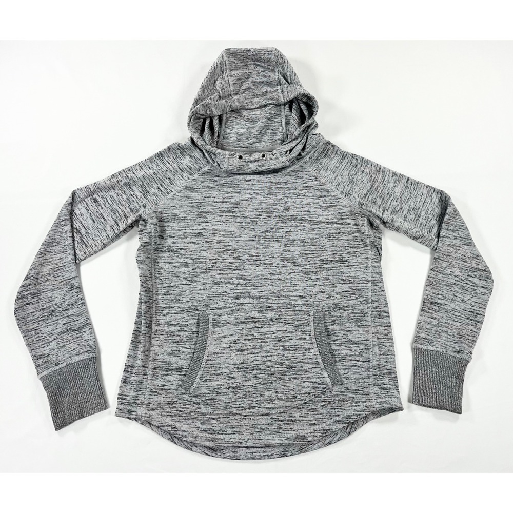 90 Degree By Reflex Cowl Neck Hoodie Womens Small Gray Space Dye‎ Thumbholes Top